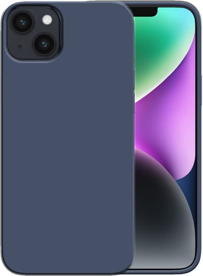 Smartphonica Siliconen hoesje voor iPhone 14 Plus case met zachte binnenkant - Donkerblauw geschikt voor iPhone 14 Plus