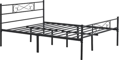 Luxe Bedframe - Metaal - 2 persoons - 140x200cm - Incl. lattenbodem - Zwart