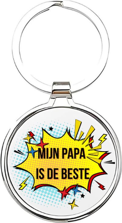 Akyol - Mijn papa is de beste Sleutelhanger - papa - Vaders - Vader sleutelhanger - Papa sleutelhanger - Sleutelhanger papa - Familie sleutelhanger - Vaderdag cadeautje - Papa cadeau - Dad - stiefvader - schoonvader - 4 x 7,5 CM
