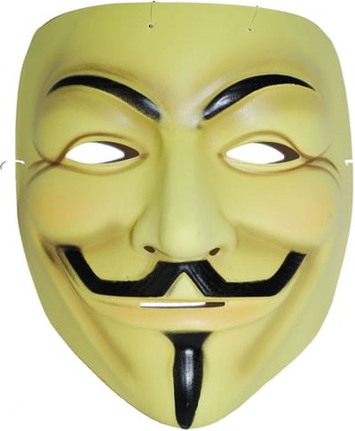 V for Vendetta Feestmasker - gezichtmasker - met elastiek - voor volwassenen - carnaval - halloween