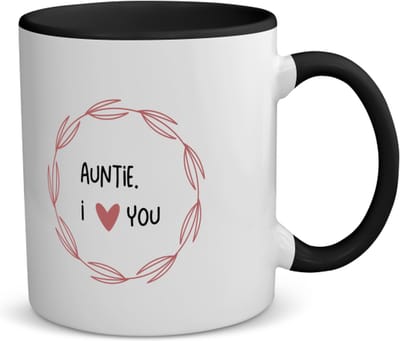 Akyol - auntie i love you koffiemok - theemok - zwart - Tante - de liefste tante - verjaardagscadeau - verjaardag - cadeau - cadeautje voor tante - tante artikelen - kado - geschenk - gift - 350 ML inhoud