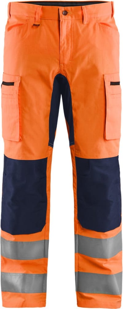 Blaklader High Vis broek met stretch 1585-1811 - High Vis Oranje/Marineblauw - D84