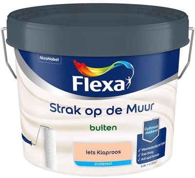 Flexa - Strak Op De Muur Buiten Zijdemat - Iets Klaproos - Mengverf - 2,5 L