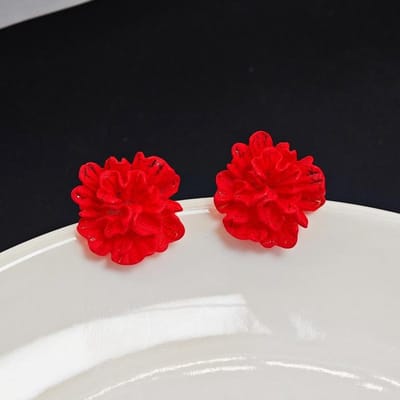 Grote Rode Bloemen Oorbellen Studs voor Vrouwen Persoonlijkheid Mode Uniek Ontwerp Brincos Bruiloft Sieraden Verjaardagscadeau red