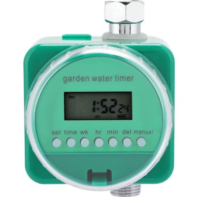 Automatische Tuin Balkon Water Timer Tijdgestuurde Besproeiingsapparatuur voor Spuit Druppelirrigatie blue