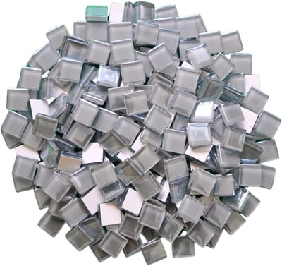 Glazen Mozaïek Tegels - Decoratie Tegeltjes - DIY Interieur - Iridiscent Effect - 1.5 cm Vierkant - Diep Grijs