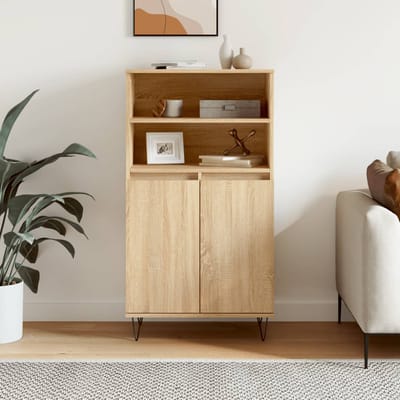 vidaXL - Hoge - kast - 60x36x110 - cm - bewerkt - hout - sonoma - eikenkleurig