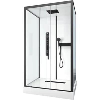 Aurlane Douchecabine Indus2 - Rechthoek - 90x115x215cm - Zwart/wit