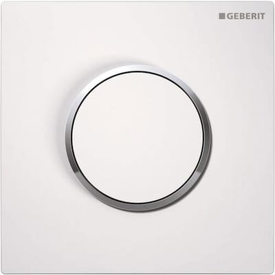 Geberit type 10 UR PN - urinioir bedieningspaneel - pneumatisch - ronde knop - wit/glans chroom - 116.015.KJ.1