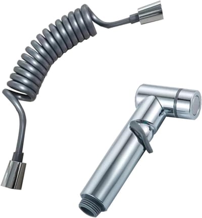Draagbare Bidet Handdouche - Toilet Douche - Persoonlijke Hygiëne - Instelbare Waterdruk - 140 x 60 mm - Zilver