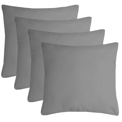 Stof Textile sierkussen Nelson - 4x - grijs - 40 x 40 cm - bank kussens - zitkussens - binnen/buiten - polyester