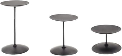 Kandelaar set - Kaarsenstandaard - Woondecoratie - Set van drie - 9 x 7cm - Zwart