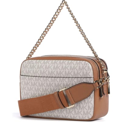 Michael Kors Bryant Crossbodytas Kleine Dames - Imitatieleer - Vanilla/AcDonker Groenn