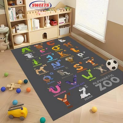 Volgende Dag Verzending Kinder Alfabet Educatief Leren Hoge Verkeersruimte Woonkamer, Slaapkamer, Keuken, Thuiswerkplek Antislip Vloerkleden 40x60cm (16x24in)