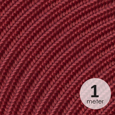 Home Sweet Home - Strijkijzersnoer Donkerrood - stof - bestel per meter - elektriciteitssnoer 3 aderig - textielkabel 3x0.75m² - VDE gekeurd