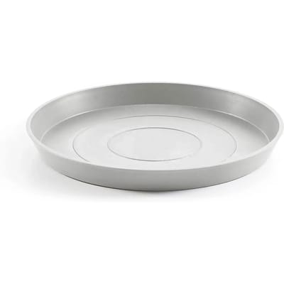Ecopots Saucer Round - White Grey - Ø36,5 x H3,5 cm - Ronde witgrijze onderschotel met waterreservoir