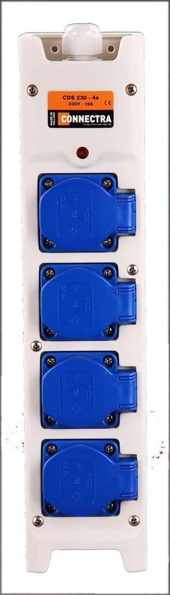 Connectra Contactblok Nylon 4-voudig 10mtr. Kabel - IP44 - 230V