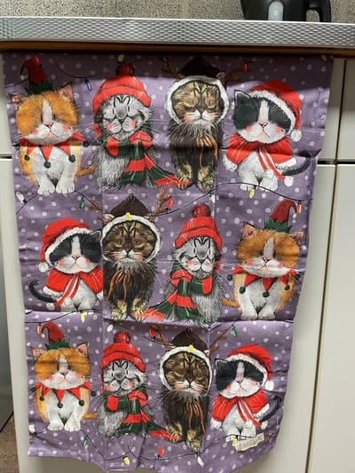 Alex Clark Theedoek Kerst Christmas Cats ~ Katten winter/kerst