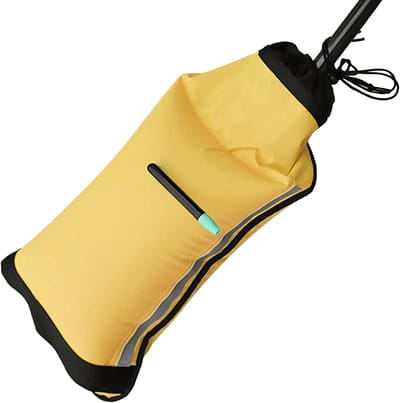 Zelfredzaamheid Paddle Float, Opblaasbare Reddingsboei in Felgeel met Reflecterende Strips voor Kanoën, Kajakken en Boottochten, Snelle Bevestiging met Buckle en Peddelblad