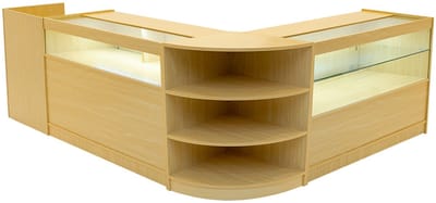 Europa led-winkeltoonbankset - esdoorn - 120x60x90cm - led-verlichting