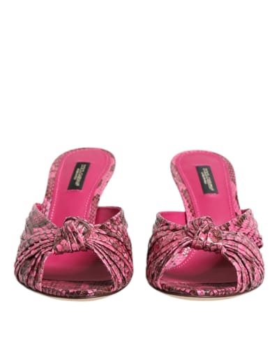Dolce & Gabbana Roze Leren Hakken Slides Sandalen Schoenen