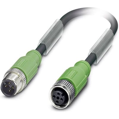Phoenix Contact 1500855 Sensor/actuator connector, geassembleerd M12 Aantal polen (sensoren): 4 Stekker, recht, Bus, recht 0.60 m 1 stuk(s)