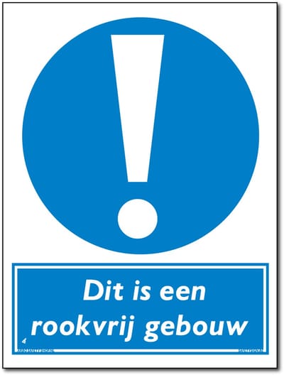 Rookvrij gebouw bord - Forex - 30 x 40 cm
