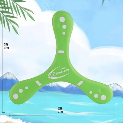 Boomerang Surdimensionné Épais pour Enfants, Souple, à Trois Pales, Croisé, Jouets Interactifs d'Extérieur pour Adultes-Enfants, pour Puzzle, Décompression, Cadeaux vert