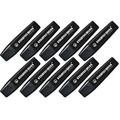 Markeerstift STABILO® BOSS Original NatureCOLORS, wigvormige punt, lichtecht, sneldrogend, zwart, 10 stuks