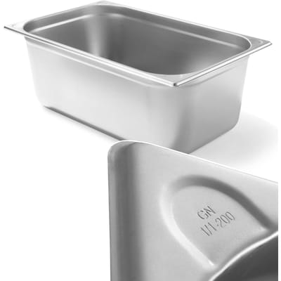 HENDI Gastronorm container – versterkte hoeken – 28L – 200 mm hoog – roestvrij staal