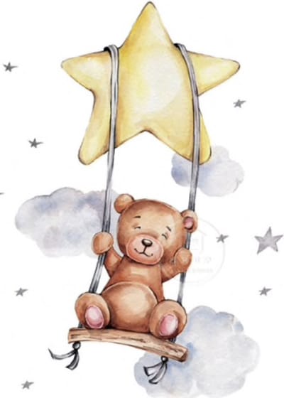 Muursticker - Teddy Beer & Ster  - Kinderkamer decoratie - Muurdecoratie - Babykamer