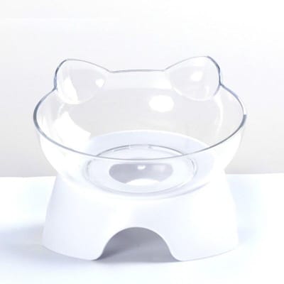 Huisdier Kat Hond Schuine mond Dubbel drinkwater Beschermende halswervelkom white
