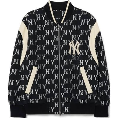 MLB New York Yankees Letterprint Kleurblok Jas Uniseks Jas Zwart 3AJPM0131-50BKS S