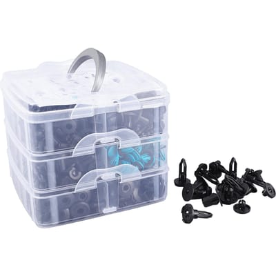 635 stuks Auto Bumper Retainer Clips Deurpaneel Spatbord Klinknagels Kit met Bevestigingsmiddelen Verwijderaar gray