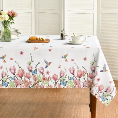 Kolibrie Vlinder Bloem Rechthoekig Waterdicht Tafelkleed Feestdecor Boerenkeuken Eettafelkleed Bruiloftsdecoraties 90x140cm