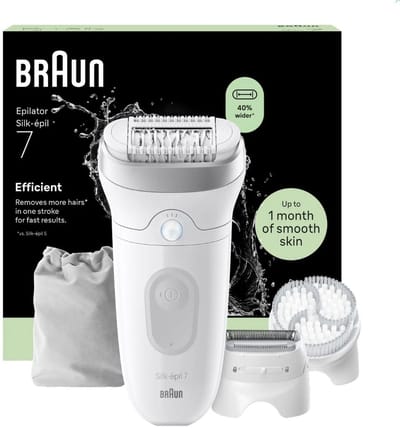 Braun Silk·épil 7-060 - Wet & Dry Epilator - Langdurig Gladde Huid - Brede Kop - Ladyshave Scheerkop en Trimmerkam