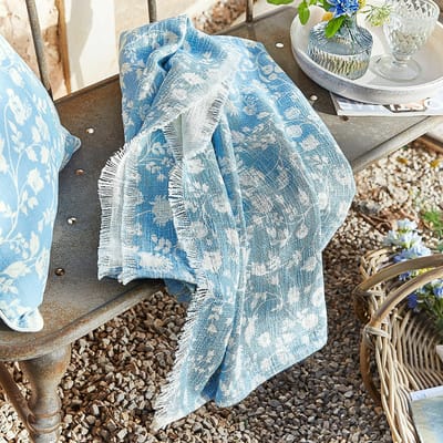 LOBERON Plaid Corvelique blauw/crème