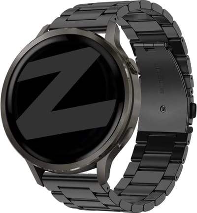 Bandz Stalen band 'Classic' (18mm) - Geschikt voor Garmin Vivoactive 4s / Vivomove 3s / Venu 2s / Venu 3s / Forerunner 255s / Forerunner 265s / Venu 4 - 41mm - Zwart