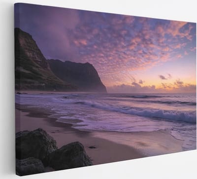 Saammp Canvas Schilderij - Kust - Zee - Strand - Herfstachtig - Landschap - Natuur - 30x20 - Foto op canvas - Wanddecoratie - Muurdecoratie Woonkamer - Slaapkamer decoratie - Canvas Print