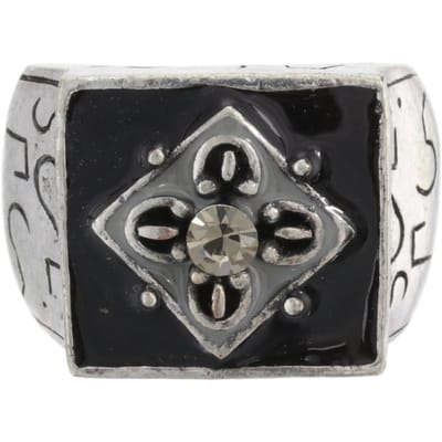 Behave - Ring - Vintage Antiek Zilveren Ring - Zwart & Antraciet Steentje | Gotische & Retro Stijl