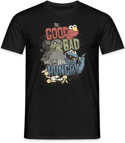 Sesamstraat The Good The Bad And The Hungry T-Shirt Heren