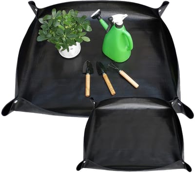 2 stuks plantenmat waterdicht 66×66cm/100×100cm verpotmat planten, opvouwbare verpotmat, plantenmat, verplantmat, tuinmat planten voor verpotten, zaailingen, snoeien, grondverversing | 2 stuks opvouwb