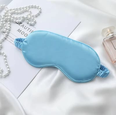 CHPN - Slaapmasker - Zijdenlook slaap masker - Verduisterend masker - Blauw - Beter slapen - Reismasker - Vliegtuig accessoire - Slapen in het vliegtuig
