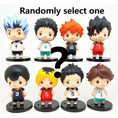Hoge Kwaliteit 7-8 Cm 8 Stuks Set PVC Anime Figuur Hinata Shoyo Kageyama Tobio Q Versie Cartoon Model Kinder Speelgoed Voor Kinderen Collecti black