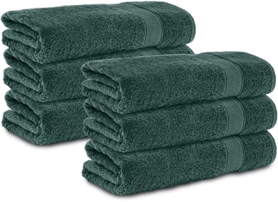 Komfortec Handdoeken - Handdoeken 50 x 100 cm - set van 6 - 100% Katoen – Handdoeken set - Zacht - Donkergroen