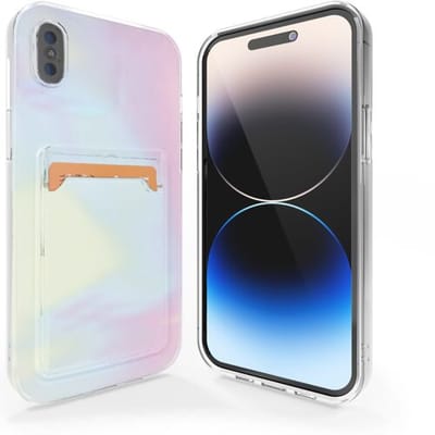 ShieldCase telefoonhoesje geschikt voor Apple iPhone X hoesje pasjes - Galaxy Pink - Marmer look hoesje - Marmeren uitstraling met pasjeshouder - Shockproof hardcase