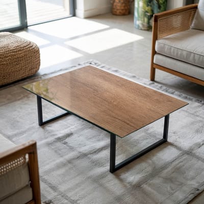 Coloray Tafelblad - Tafelblad Vierkant - 100x70 cm - Bruin - Rechthoek Glazen Tafelblad - Gehard Glas Tafelblad - Glazen Blad - Tafelblad Van Gehard Glas - Tuintafelblad woonkamerdecoratie