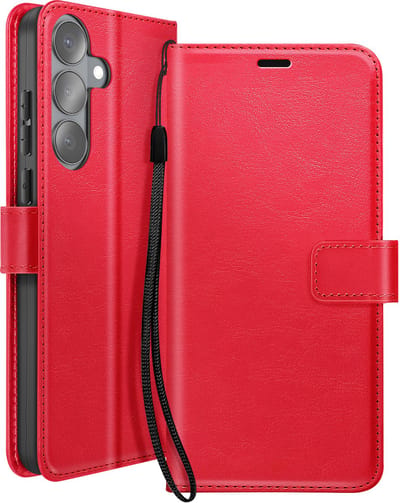 Mayaxess, Hoesje geschikt voor Galaxy S26 - Wallet Case met Koord & Stand, Rood