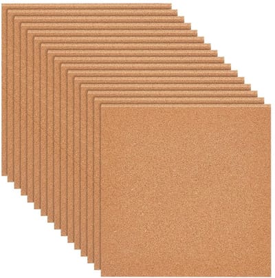 Dailygoods - 12 Kurkplaten 3 mm Dikke Kurktegels - Prikborden en Wanddecoratie