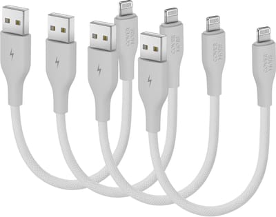 Kabeltje geschikt voor iPhone - Usb A naar Lightning kabel - Oplaadkabel - 30cm - Kort - 4 stuks - Voordeelbundel